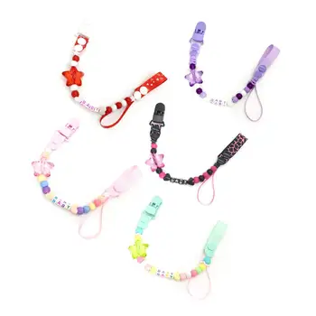 

Baby Soother Beaded Pacifier Clip Chain Teether Anti-Fall Clip Chain Nipple Holder For Infant
