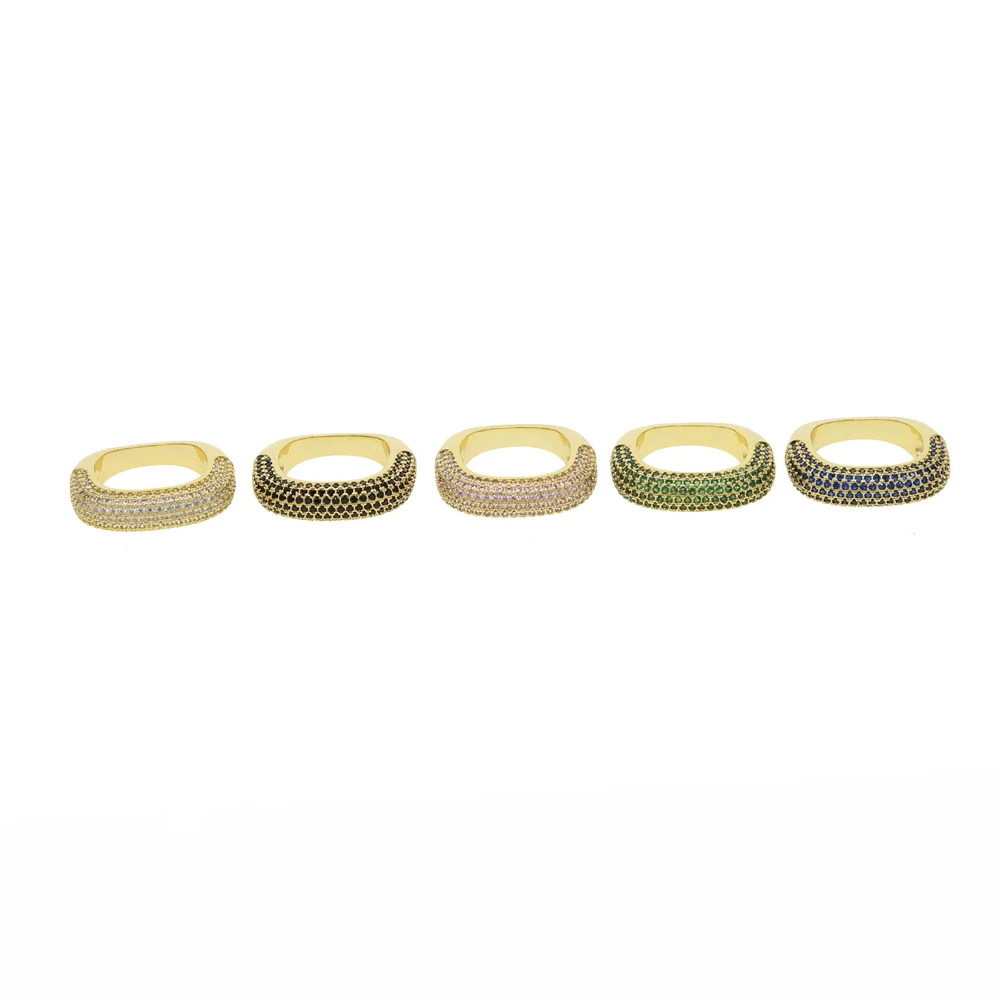 Обручальное кольцо с кубическим цирконием, 5 цветов, уникальный дизайн, квадратное кольцо, Золотое ювелирное изделие