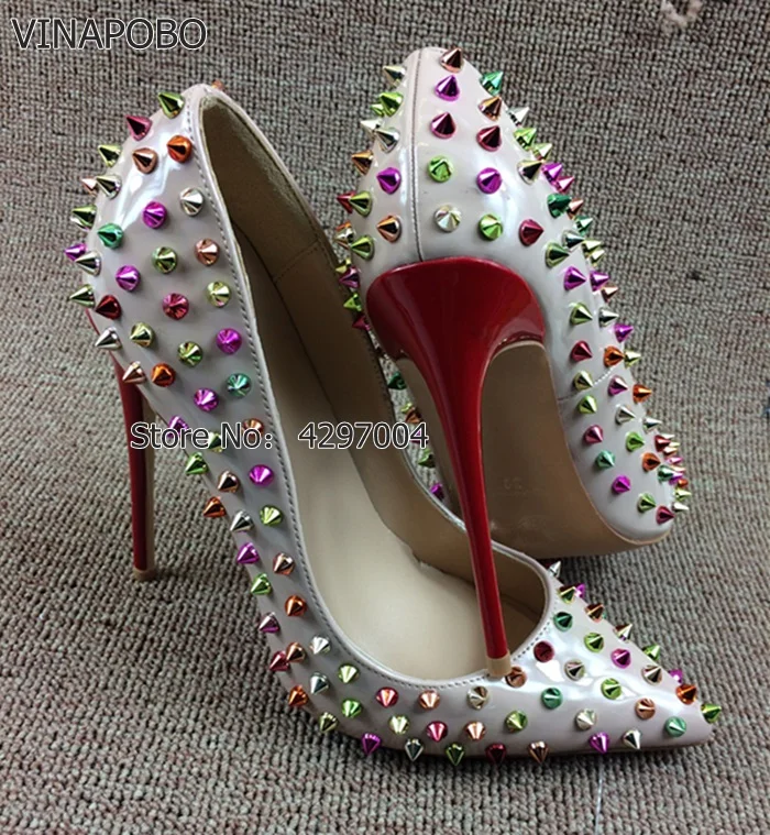2Italian-Fashion-Women-Dress-Shoes-Colorful-Rivets-High-Heel-Shoes-12cm-White-Patent-Leather-Wedding-Shoes (1)-007