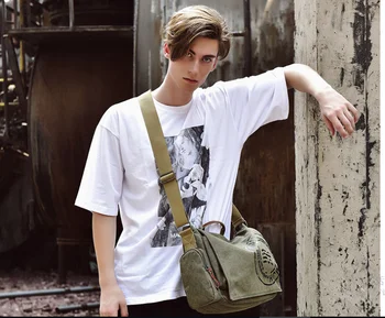 

Retro Stytle High Quality Cloth Briefcase Casual Letter Printing Shoulder Bag Durable All-match Commuter Bags Bolso Hombre D822