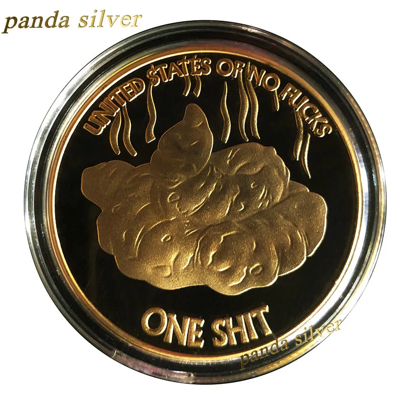 Dog shit coin gold plated lucky Zero Coinsin Noncurrency Coins from