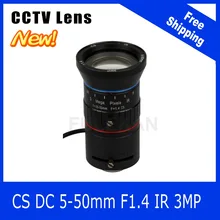 3Megapixel Varifocal CCTV Lens 5-50mm CS Mount DC IRIS For 720P/1080P Box Camera/IP Camera Free Shipping