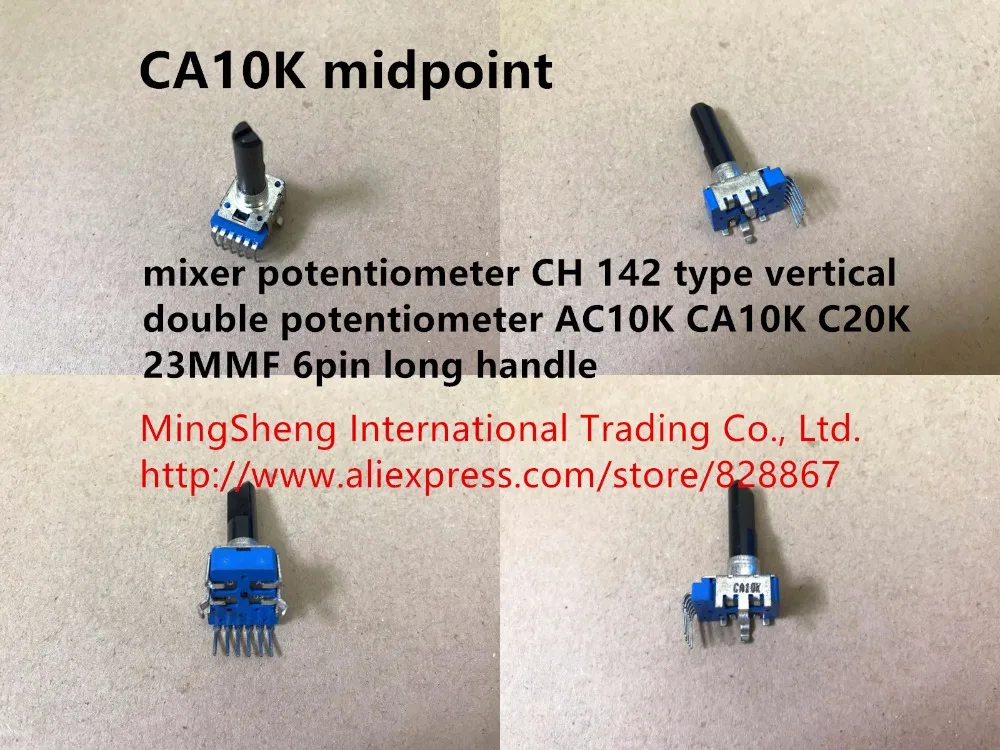 

Original new 100% mixer potentiometer CH 142 type vertical double potentiometer AC10K CA10K C20K 23MMF 6pin long handle (SWITCH)