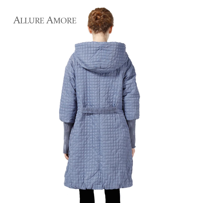 Women's Parka warm Winter Plaid Coat long plus size Jacket Female Casual Loose Cotton Padded Hooded Coats Woman AllureAmore
