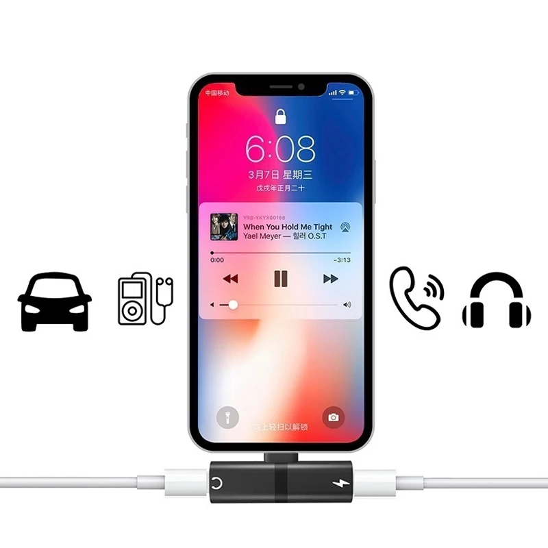 Beste Audio Adapter Voor iPhone 7 8 Plus X Opladen Audio 2 in 1 snelle Charger Cable Adapter Voor Bliksem jack naar Oortelefoon AUX Kabel