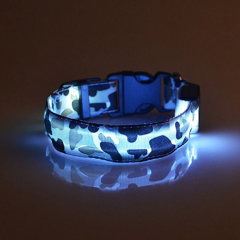 

Luminous Pet Collar LED Glowing Dog Collar Camouflage Puppy Cat Necklace Fluorescent Neck Accessories Pet Dogs Flashing Collars