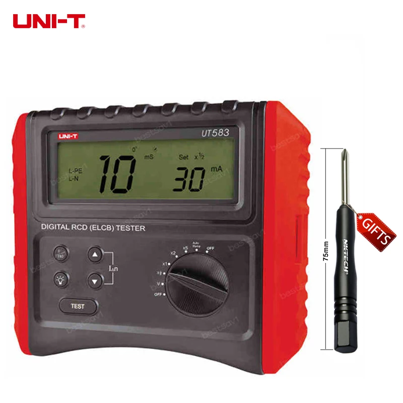 

DHL Free Shipping UNI-T UT583 Performance Stability Digital Leakage Protection Switch Tester