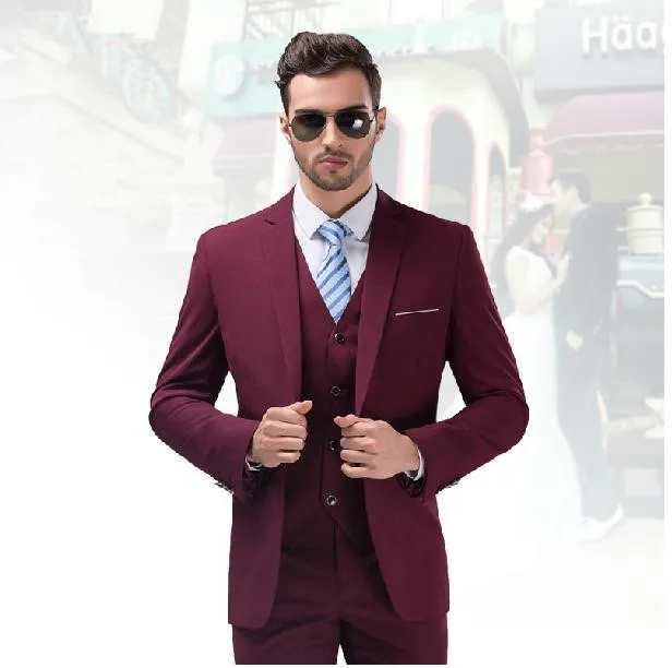 Cusromize Madeunique Design Hot Male Suits Notched Lapel Cusromize Madeunique Design Hot Male Suits Notched Lapel Burgundy Groomsman Tuxedo Men Wedding