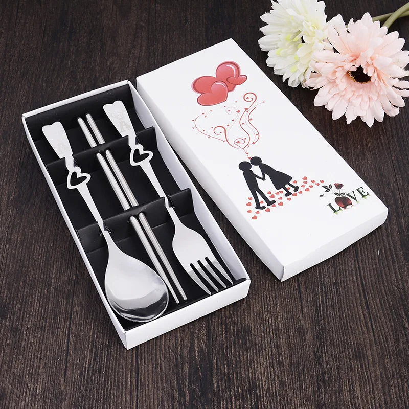 Stainless Steel Tableware Three-piece Dinnerware S...