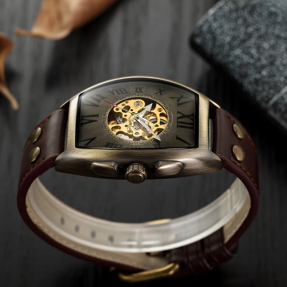 retro bronze relógio montre homme