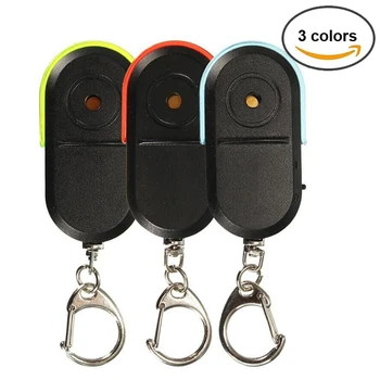 

Novelty Whistle or shout Wireless Anti-Lost Alarm Whistle Sound Key Finder Locator With Keychain LED Light red blue green