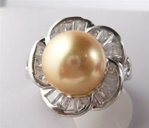 Beaux jaune sea shell perle 18KGP anneau (6 7 8 9) | Украшения и аксессуары