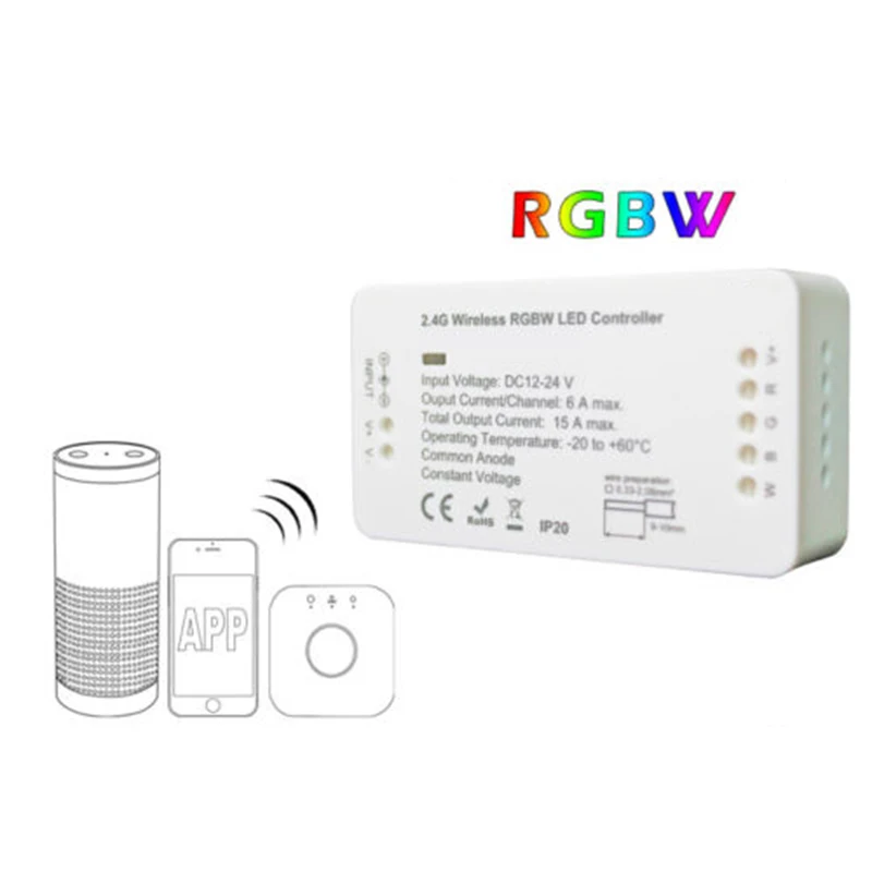 

RGB+CCT/ RGBW Wireless Remote LED Strip Color Brightness Controller For Zigbee