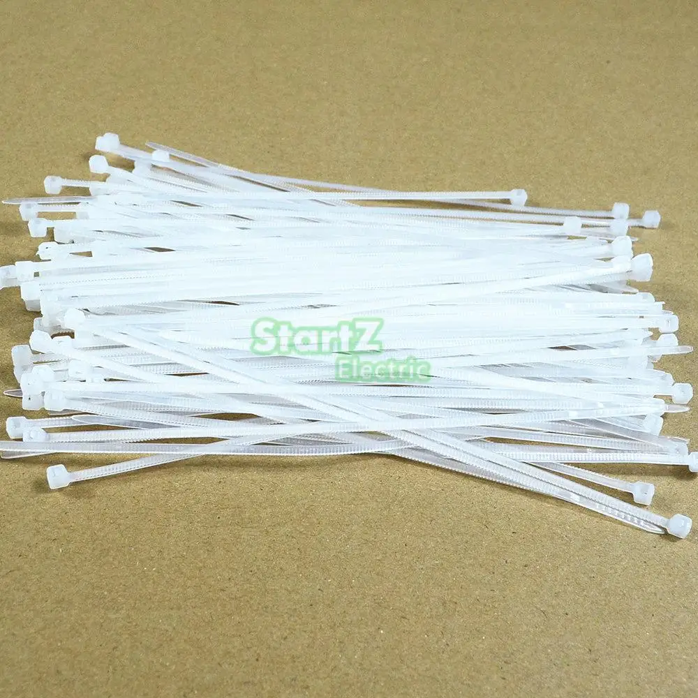 Самоблокирующиеся Кабельные стяжки Nylon66 250/500 шт. белые 5x (150200250300350400450500) мм