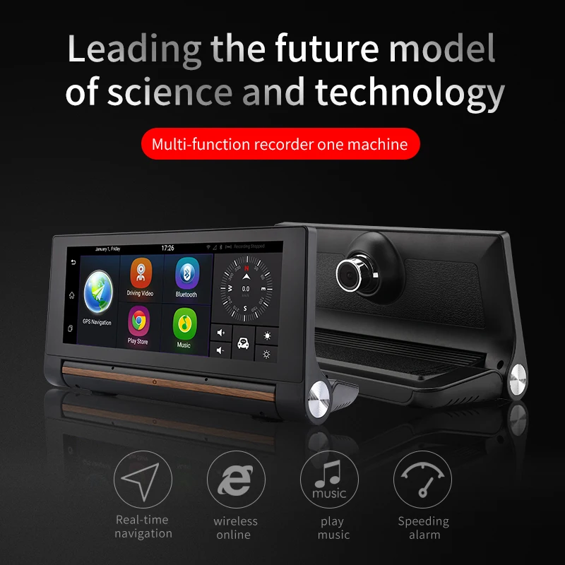 Sale 7"  Android Car DVR 3G Wifi Dash Cam Video Auto Recorder 16GB ROM 1080P Dual Lens Camera GPS Navigation 2