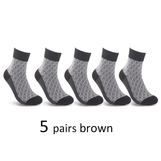 10 штук = 5 пар/лот носки из бамбукового волокна; Для мужчин здоровье комфорт Гольфы модные осень-зима для мужской американский размер 7,5-11,5 новые стили - Цвет: 5 brown 216