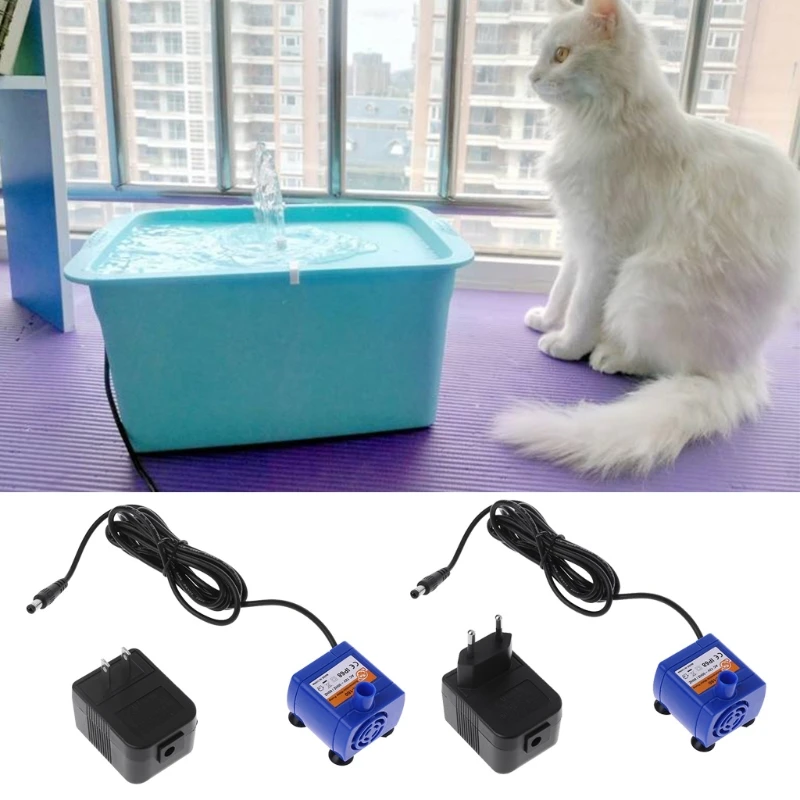 Замолчать насос фонтана Мощность адаптер Автоматическая кошка собака питьевой воды фонтан