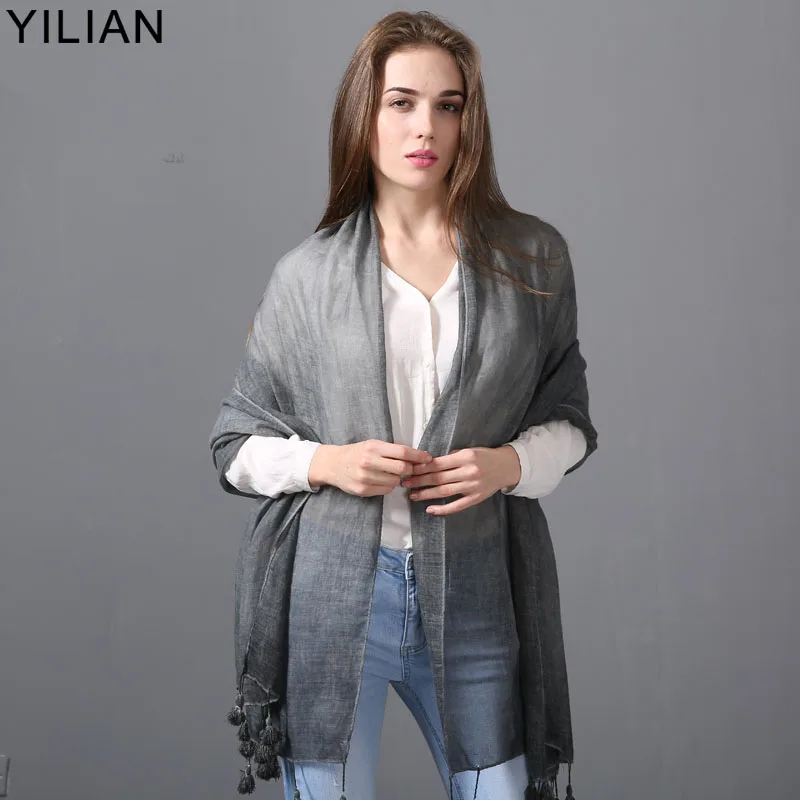 

YI LIAN Brand New Women Personality Shawl Scarf Spring Section Of The Soviet Style Street Fashion Pashmina With Tassels YL230
