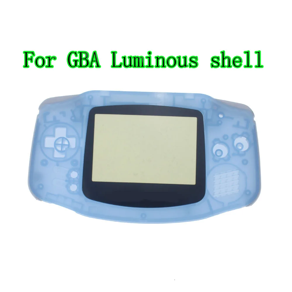 YuXi Replacement Luminous Clear Case Shell Cover for Nintendo GBA Housing Case for Gameboy Advance Console Buttons Screw Driver