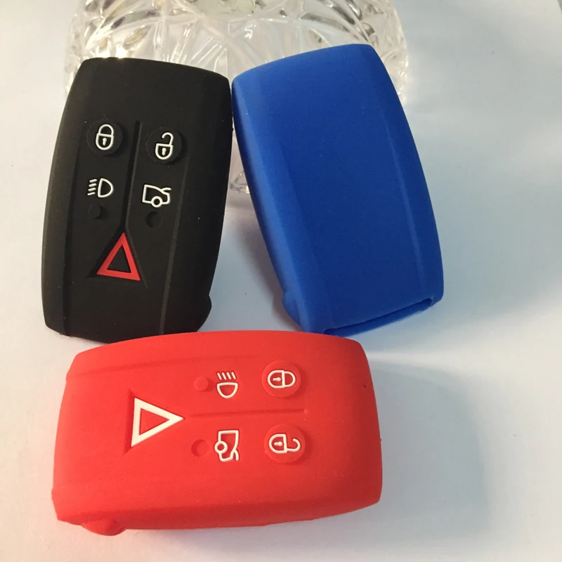 

Silicone ruber car key Cover case For jaguar XF XK XKR X-Type S-Type 5 Buttons Remote Key Case Car styling FOB key holder