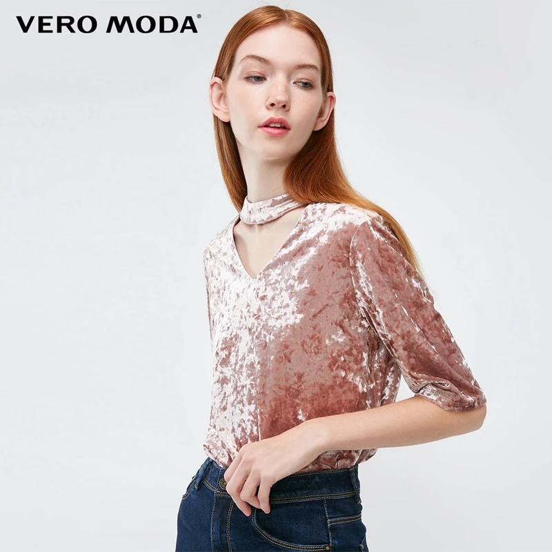 Vero Moda Женские Прозрачные топы с v-образным вырезом и коротким рукавом | 3183T1501