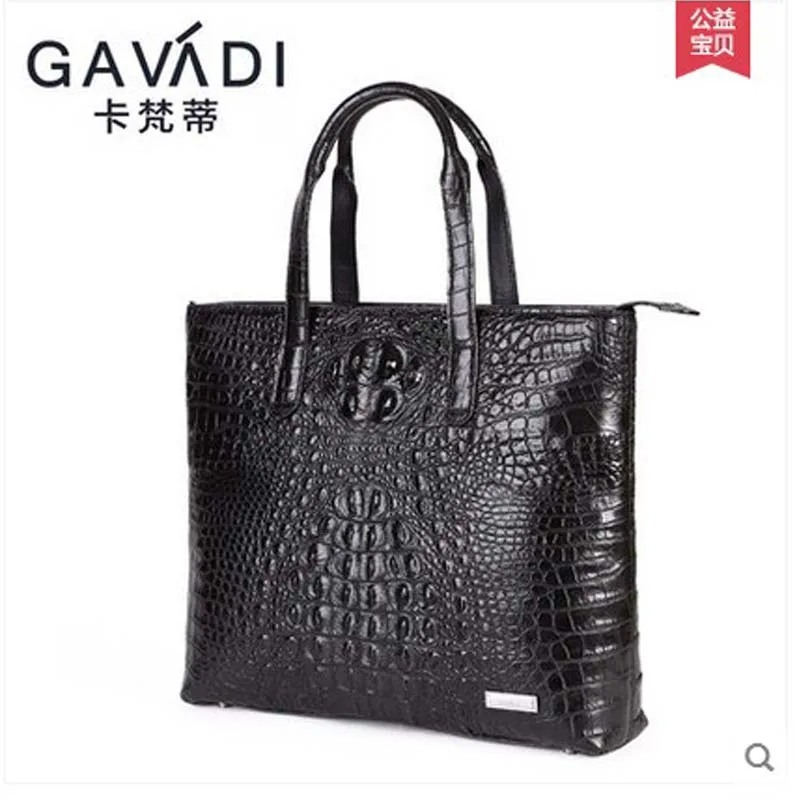 

2018 kafandi Man bag crocodile leather business men handbag computer bag luxury crocodile leather men briefcase