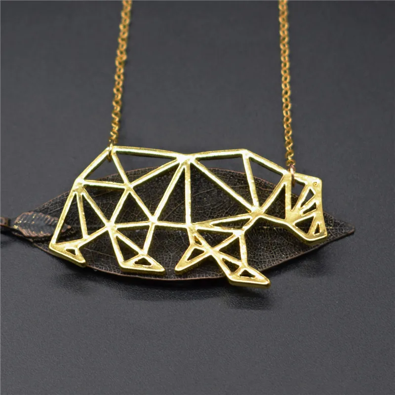 

4 Colors Origami MaMa Bear Necklace Origami MaMa Bear Charm Female Male Gift Necklace Fashion Women Jewellery Geometric Jeweller