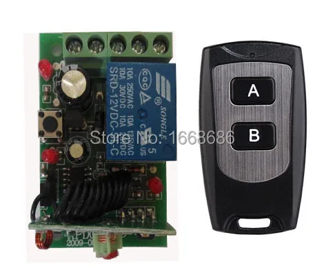 

2015 DC12V 1ch wireless RF Remote control switch system teleswitch 1 transmitter and 1 receiver ,315/433 MHZ #QGY