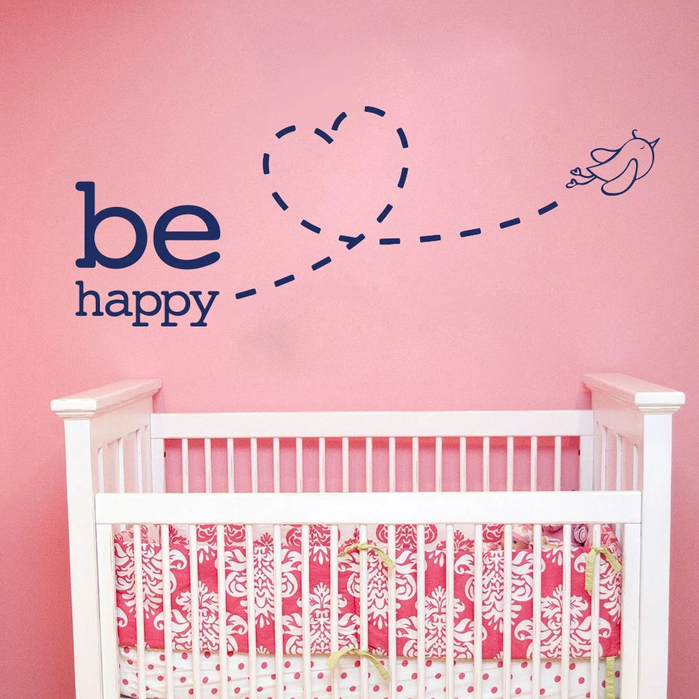 Be Happy Bird Fly стикер на стены Любовь спальня питомник счастливая любовь Цитата