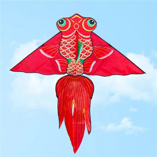 Chinese Style Lucky Gold Fish Beach Kite Children Big & Small Size Fun