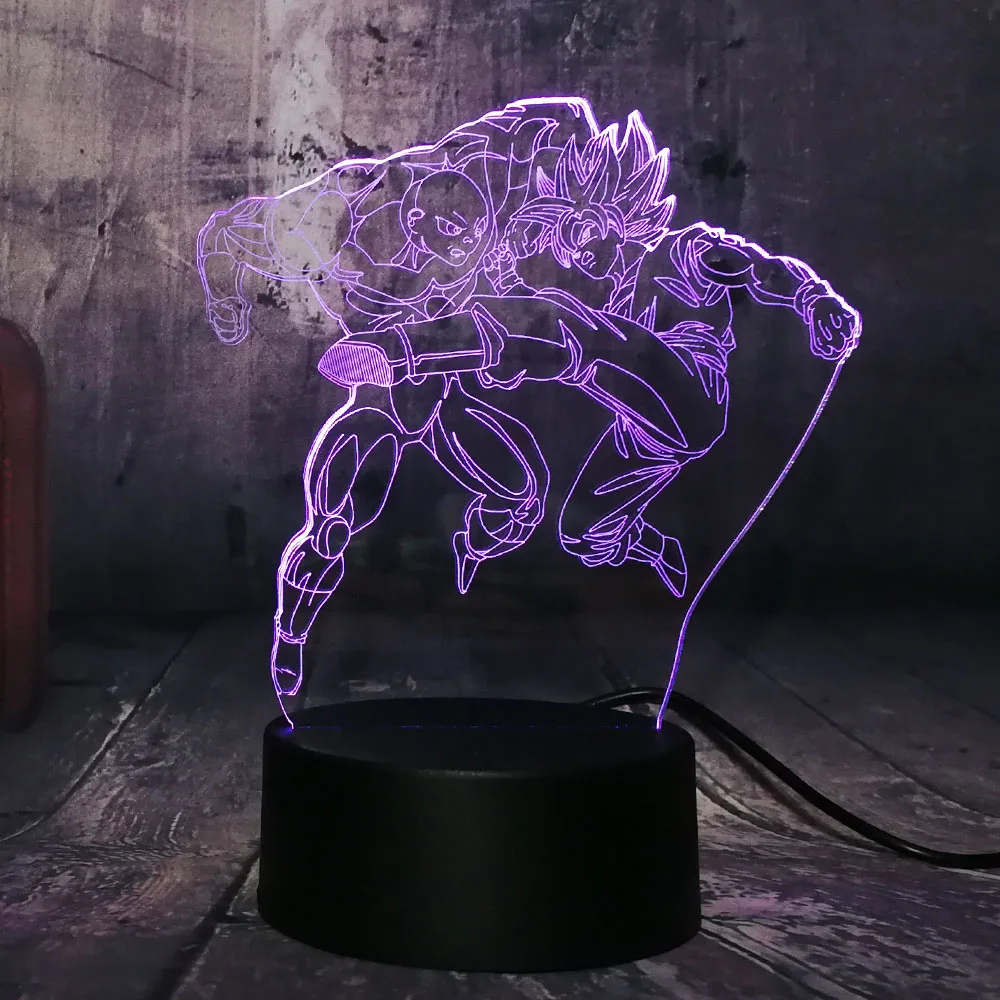 Cool Seven Dragon Ball Fighting Son Goku акриловый 3D RGB светодиодный ночник USB Настольный