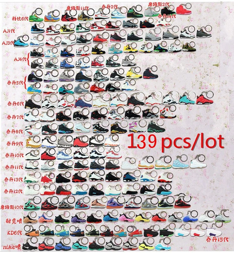 DHL free shipping 139pcs/lot Jordan models sneaker 1 2 3 4 5 6 7 8 9 10 11  12 13 14 15 generations Retro Jordan Keychains | AliExpress models jordan