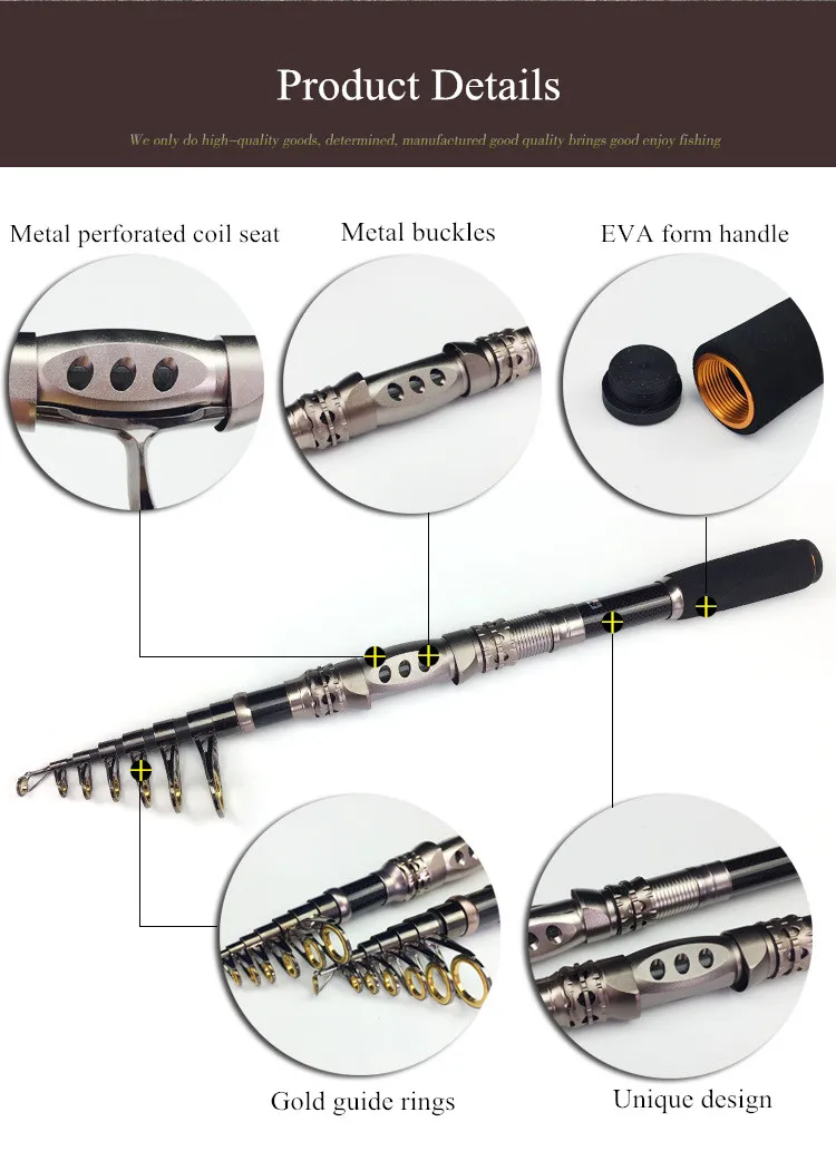 Super Strength Carbon Fiber Fishing Rod Telescopic Fishing Pole Metal Reel Seat Spinning Fishing Rod Sea Fishing Tackle (8)