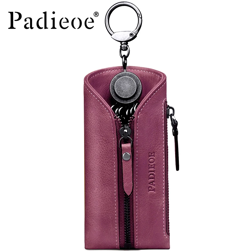

Padieoe Genuine Leather Travel Housekeeper Luxury Business Key Bags Fashion Casual Key Chain Covers Hot Sale Key Holder Cases