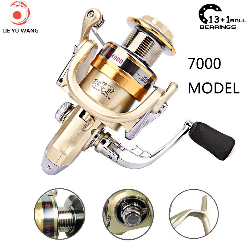 

Lieyuwang 13+1 5.5:1 Carp Feeder Fishing Reel metal Bait Spinning wheel Fishing Reels (7000)