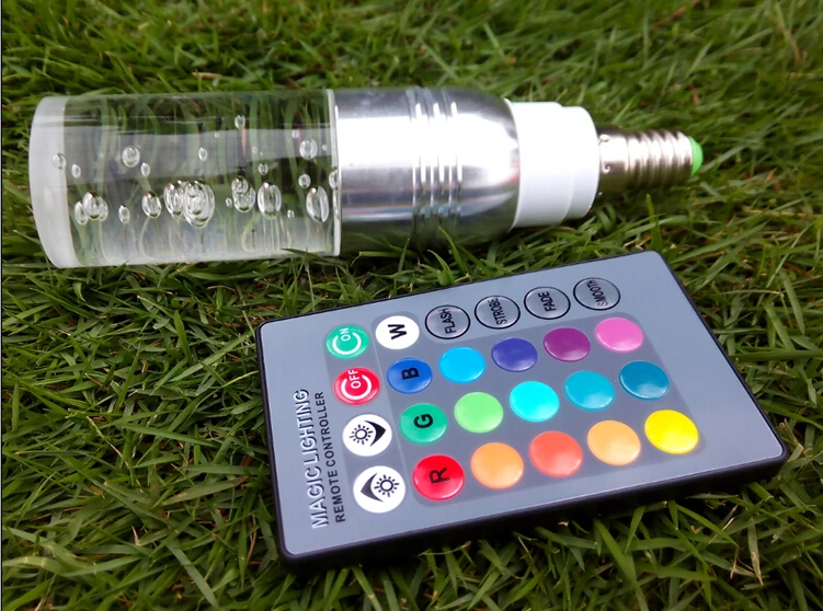 

Bright Crystal RGB LED Bulb 16 Colors Changing Remote Control Lights 3W E27 E14 Lamp 85-265V Silver Golden Red Purple Spotlights