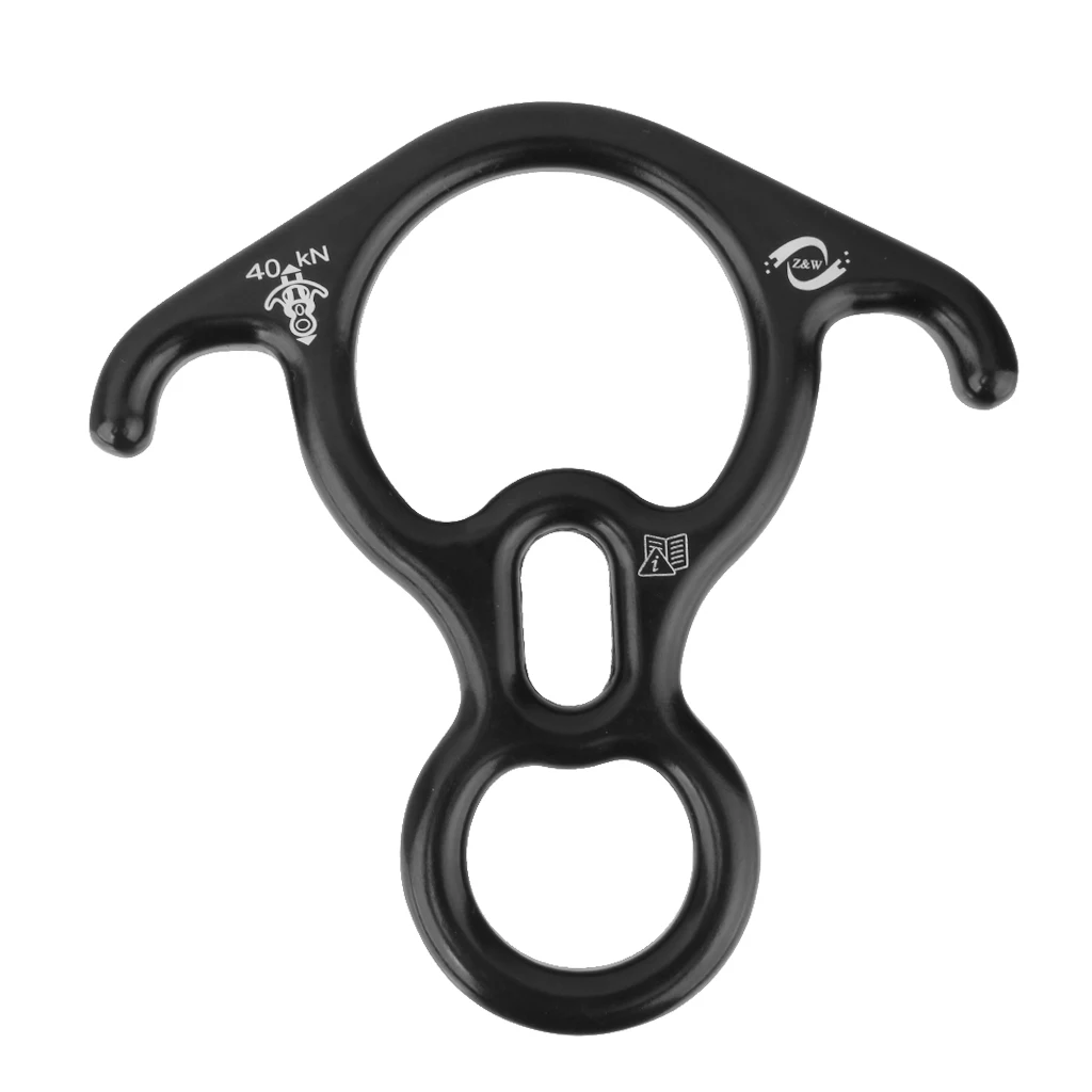 Outdoor Camping Aluminum 40KN Figure 8 Ring Rope Descender for Rock