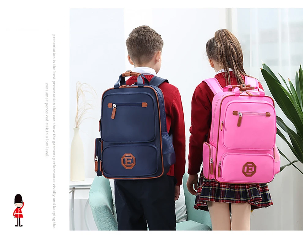 EKUIZAI модные детские школьные сумки водонепроницаемый нейлоновый рюкзак школьная сумка для мальчиков и девочек Mochila Infantil черная Детская сумка