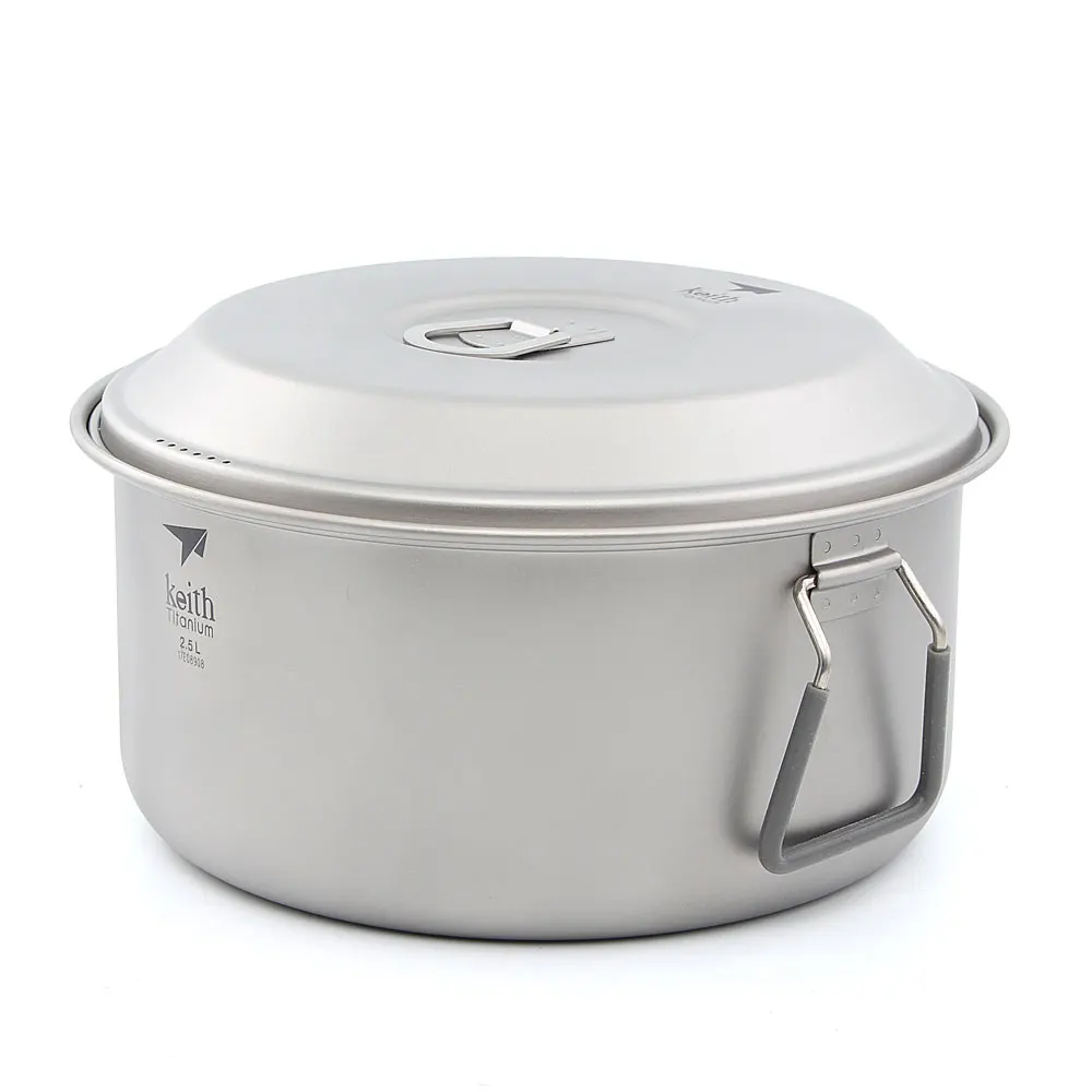Keith kp6018 titanio olla camping al aire libre ultraligero Utensilios de cocina picnic olla 2500 ml ti6018
