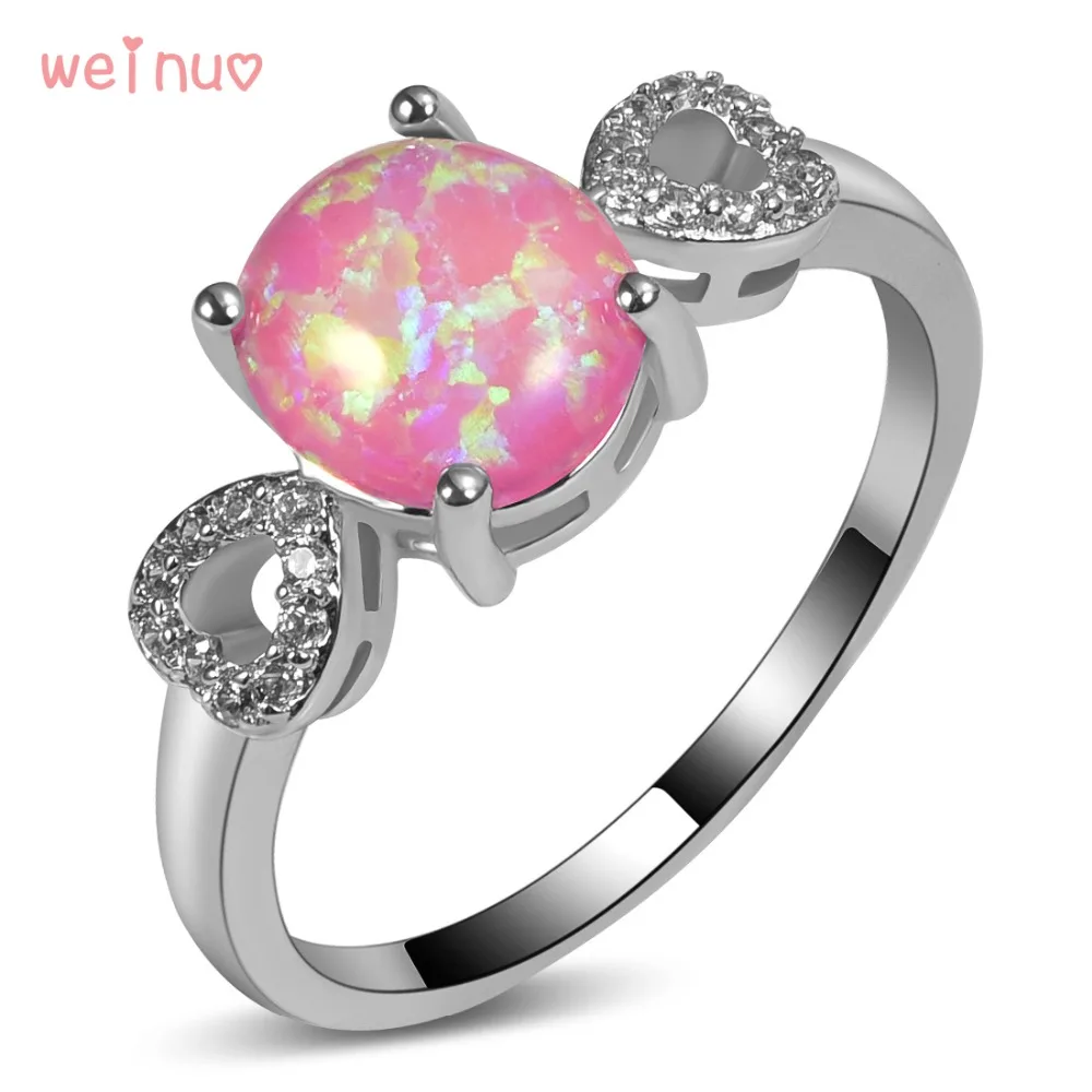 Женское кольцо из серебра 925 пробы с розовым опалом|ring size|ring size 5crystal ring |