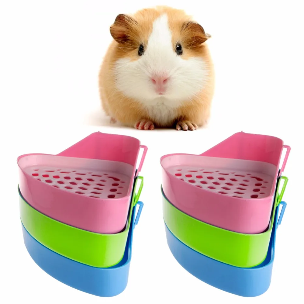 Small Pet Cat Rabbit Animal Toilet Potty Bowl Corner Clean Litter Trays Useful Training