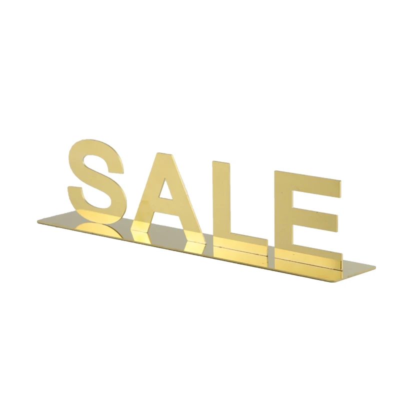 

High-grade Metal Gold Exquisite Sale Letter Blocks Table Signage Rack Advertising Promotion Advertising Plates Desk Sign Stand