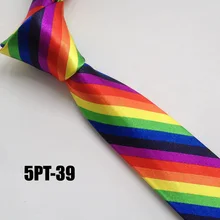 5 см мужской модный узкий галстук популярный мужской ежедневный галстук с разноцветными радужными полосками