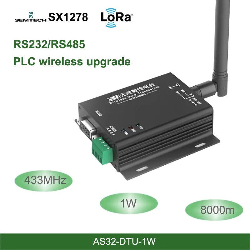 

LoRa 433MHz SX1278 RS485 RS232 Interface rf DTU Transceiver 8km Wireless uhf Module 433M industrial-grade data transmission unit