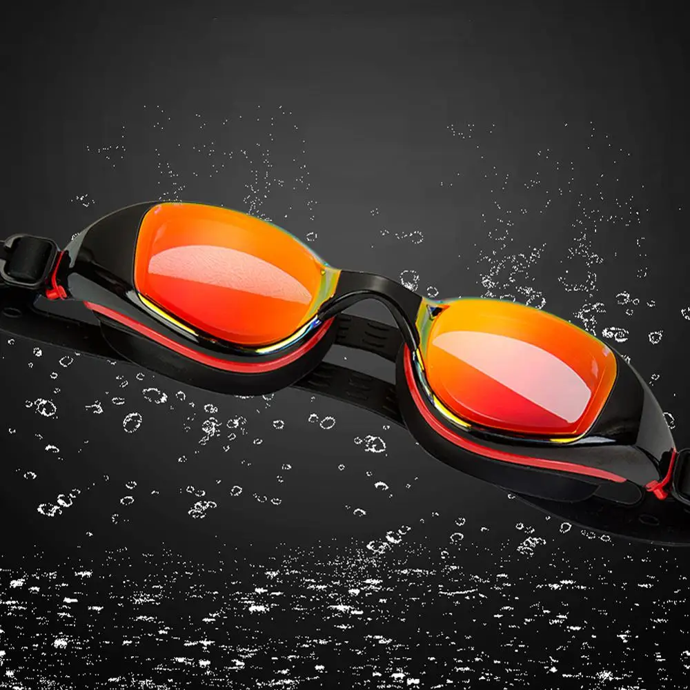 Professional Anti-Fog UV Protection Adjustable Swimming Goggles Men Women Waterproof Electroplate/Transparent Silicone Glasses