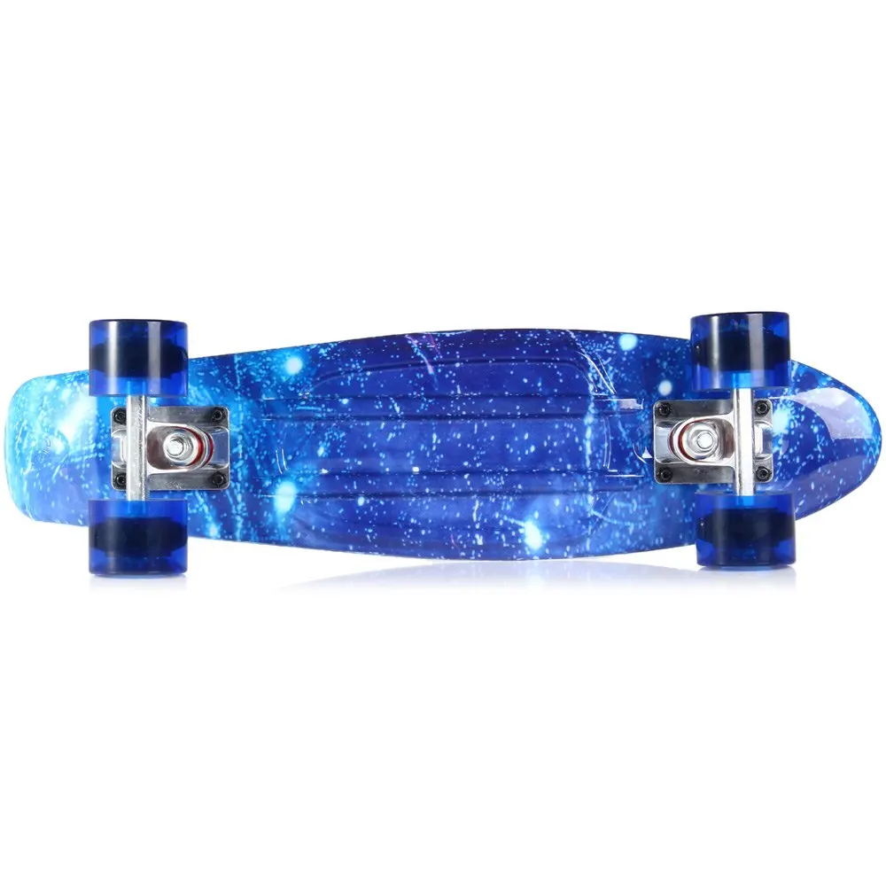 Высокое качество 100 кг нагрузка ретро-скейтборд звездное небо узор прочный свет окружающей среды Мини Доска для спорта на открытом воздухе