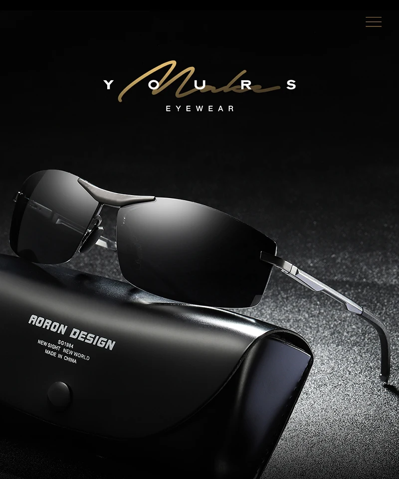 Aoron новые мужские s поляризованные солнцезащитные очки мужские спортивные прямоугольные солнцезащитные очки алюминиевые ноги солнцезащитные очки UV400 очки