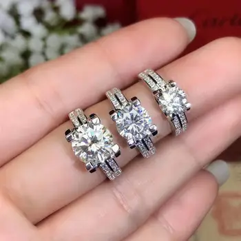 

New Jewelry Qi Xuan_Fashion Jewelry_1~3 Carat Moissanite Simple Rings_S925 Solid Silver Woman Rings_Factory Directly Sales