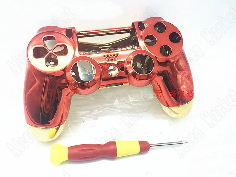1sets Plating Refit Handle Shell For PS4 Iron Man DIY Handle American Version