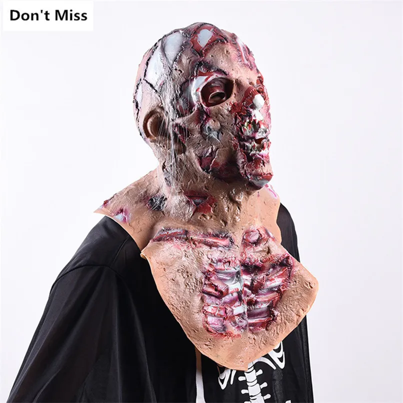 

Latex Horror Mask Halloween Party Decoration Scare Rot Face Mask Room Escape Scare Props Disgusting Vampire Mask Headgear